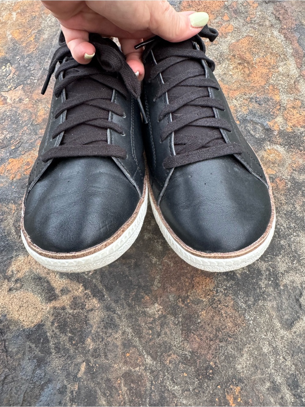 DR. SCHOLLS Women's Sz 7.5 Sweet Life Leather Oxford Sneaker Shoe Black Sun - Picture 15 of 16